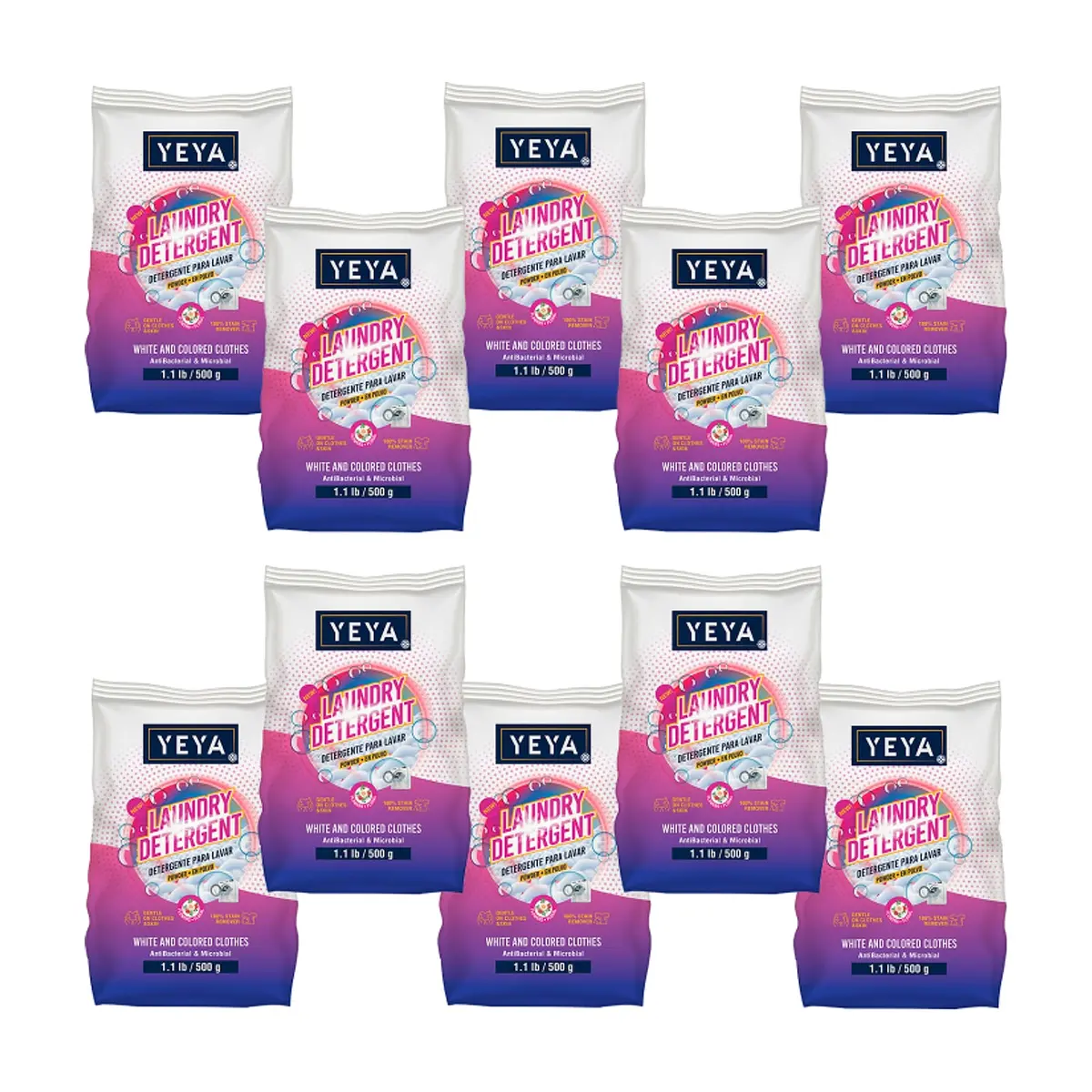 Detergente en polvo con aroma a flores YEYA (10 x 500 g / 1.1 lb) - Miniatura 1