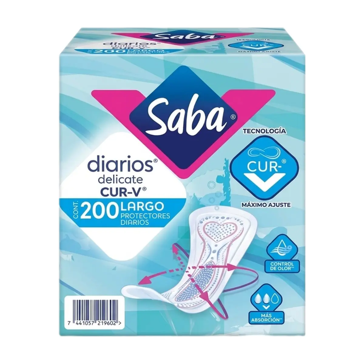 Protectores diarios largos delicate CUR-V largo Saba (200 U) - Miniatura 2