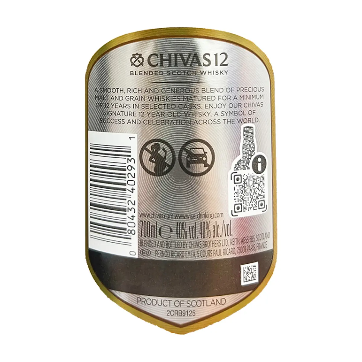 Whisky 40 % vol 12 años Chivas Regal (700 ml) - Thumbnail 7
