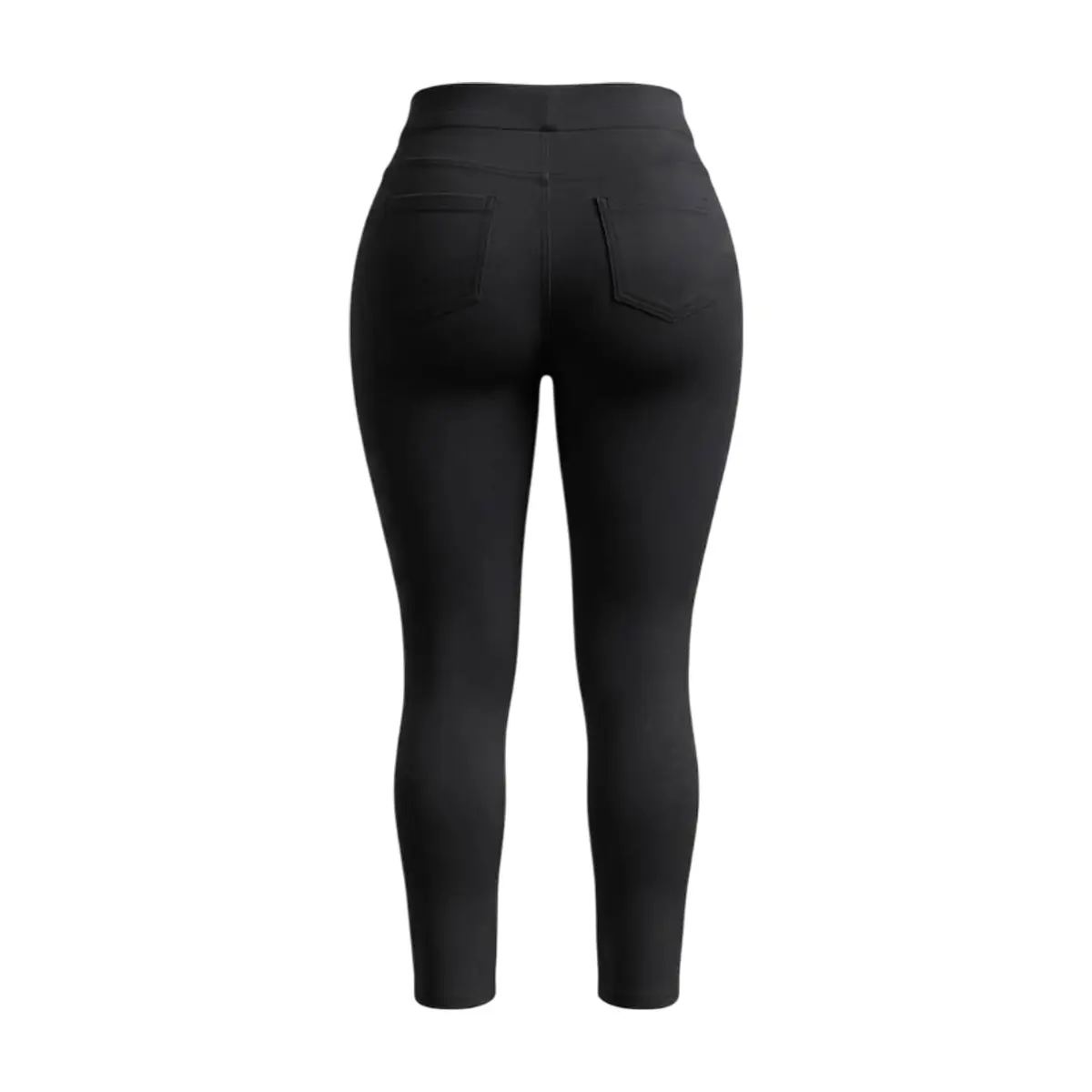 Pantalón negro elastizado de tiro alto con cremallera dorada Lovely Wear (Talla única) - Miniatura 2