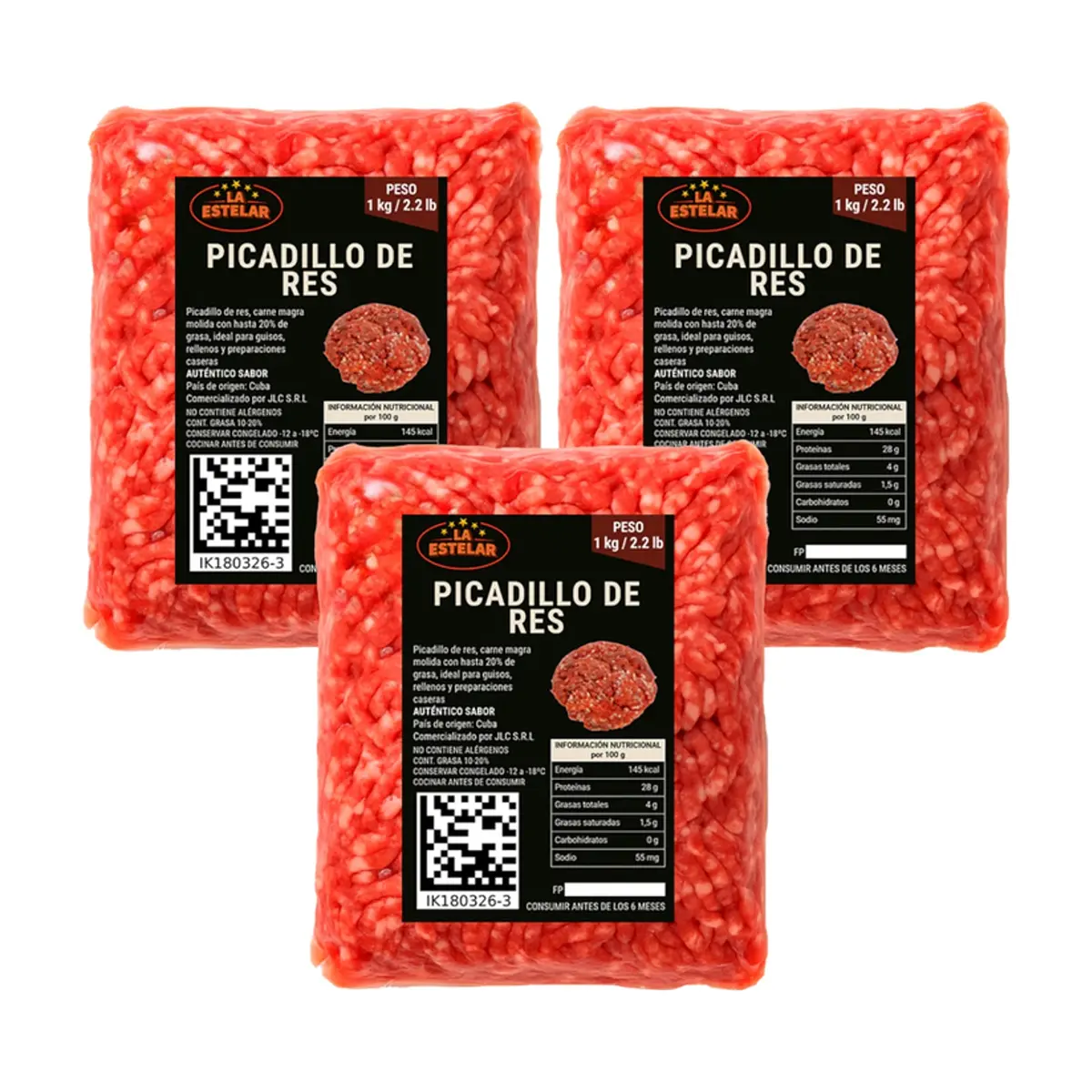 Picadillo de res La Estelar (3 x 1 kg / 2.2 lb) - Imagen 1
