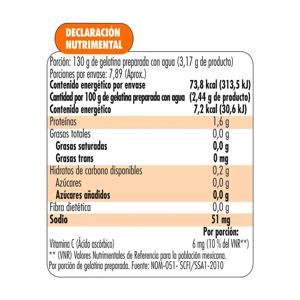 Gelatina sin azúcar fortificada con vitamina C sabor naranja Jell-O (25 g) - Miniatura 5