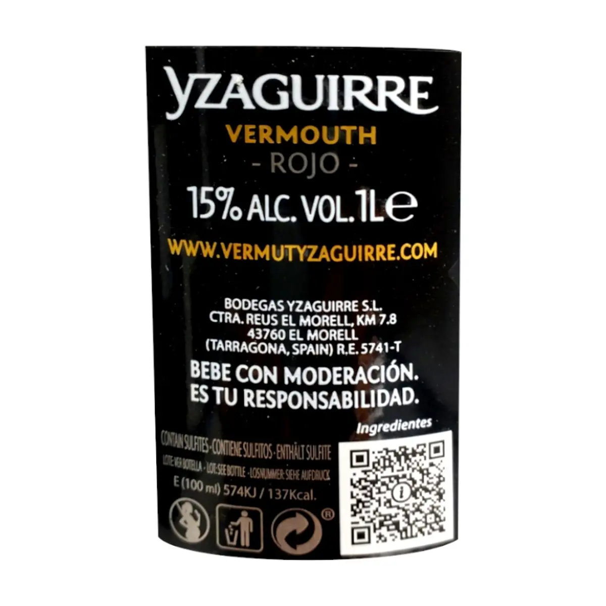 Vino tinto Yzaguirre Vermouth (1 L) - Thumbnail 3