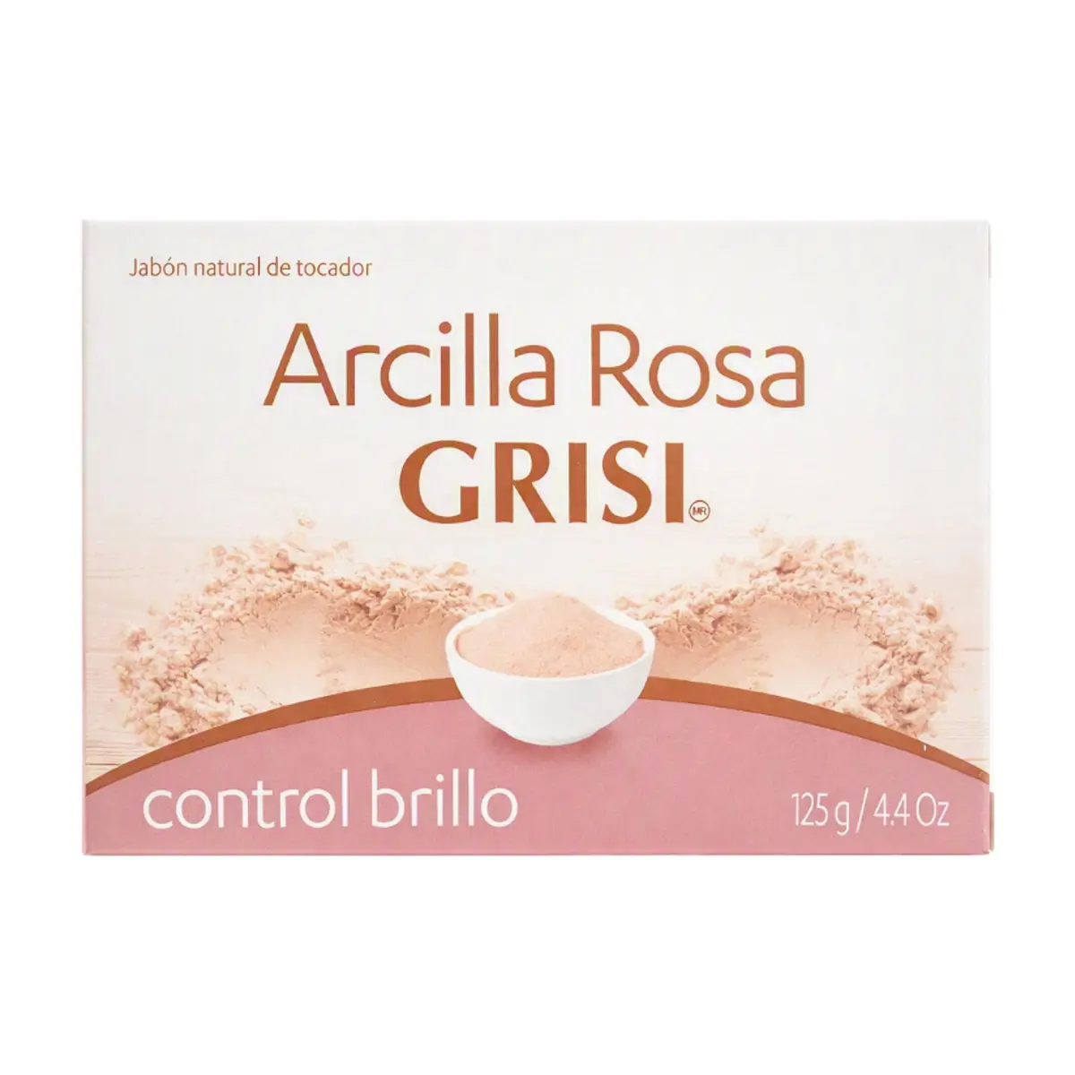 Jabón natural de tocador control brillo arcilla rosa Grisi (125 g / 4.41 oz)