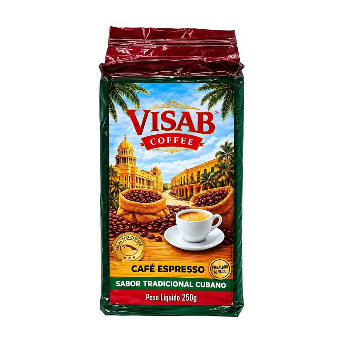 Café espresso sabor tradicional cubano Visab Coffee (250 g / 8.81 oz) - Thumbnail 2