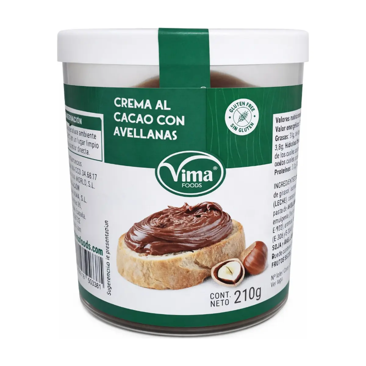 Crema de cacao con avellanas Vima Foods (210 g / 7.41 oz)