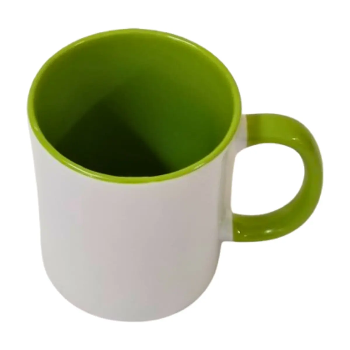 Taza de cerámica blanca y verde Torbex