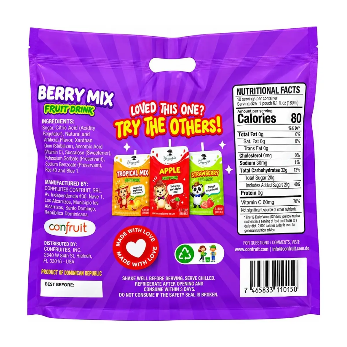 Bebidas de frutas surtidas sabor frutos rojos Gayeyitas (10 x 180 ml / 6.1 oz) - Thumbnail 2