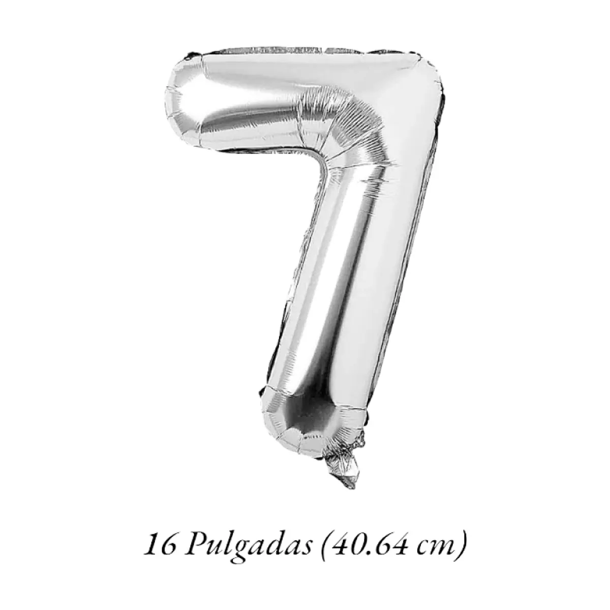 Globo plateado número 7 Balloon (16 pulgadas) - Thumbnail 2