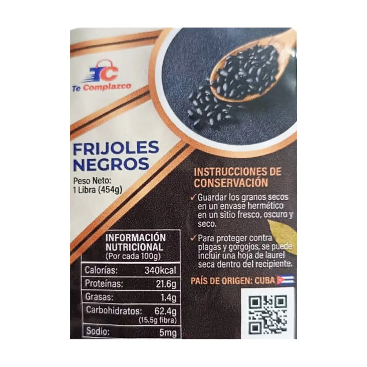 Frijoles negros Te Complazco (454 g / 1 lb) - Thumbnail 2