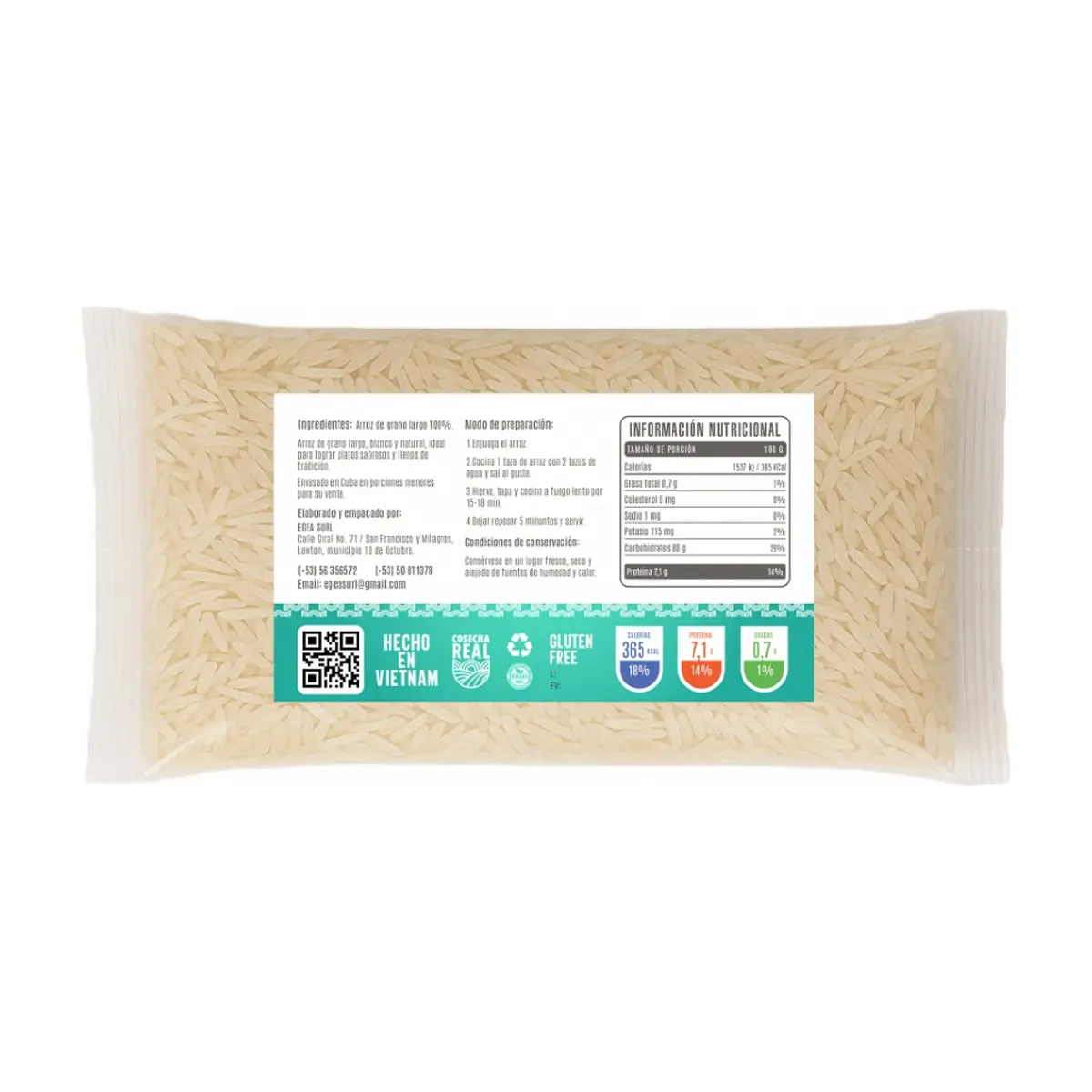 Arroz de grano largo Cosecha Real (3 x 500 g / 1.1 lb) - Thumbnail 3