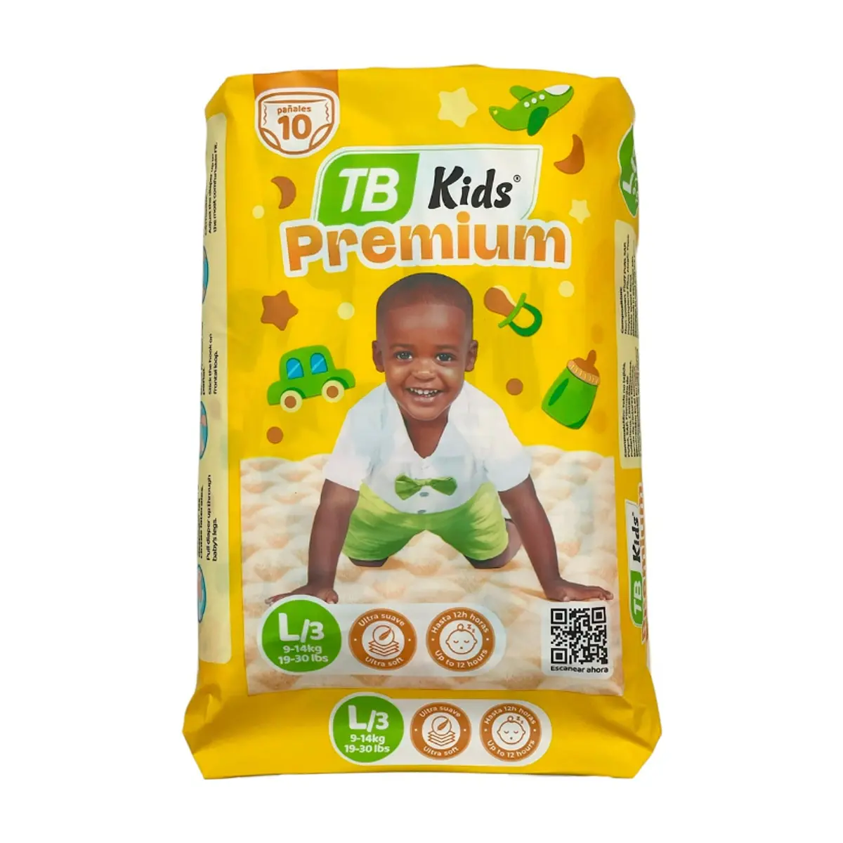 Pañales para bebe TB Kids talla L/3 (10 U)