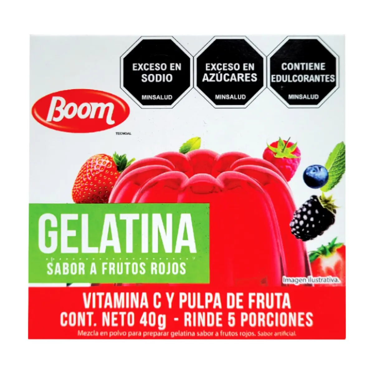 Boom Red Fruit Flavored Gelatin (40 g / 1.4 oz)