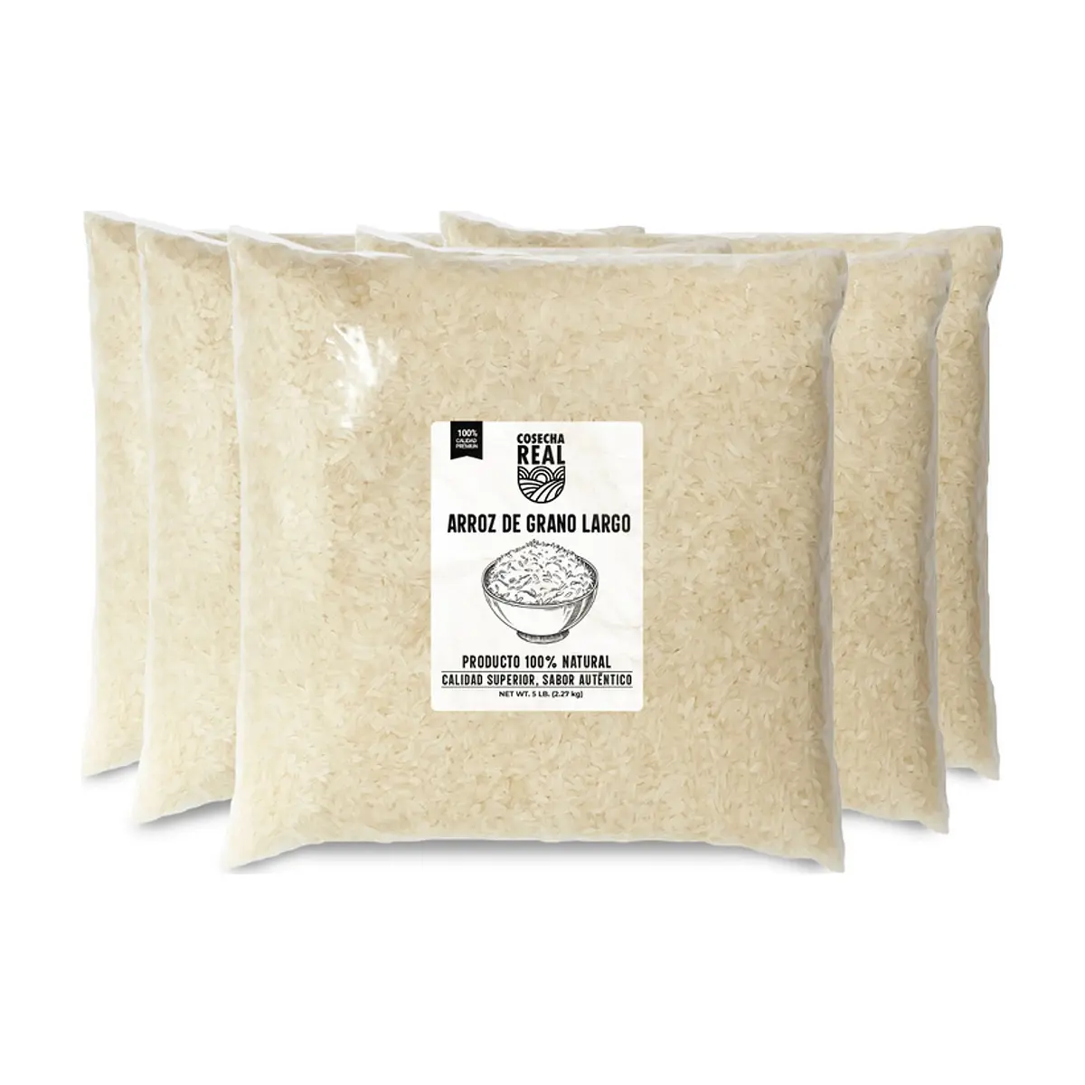 Arroz de grano largo Cosecha Real (5 x 2.27 kg / 5 lb)