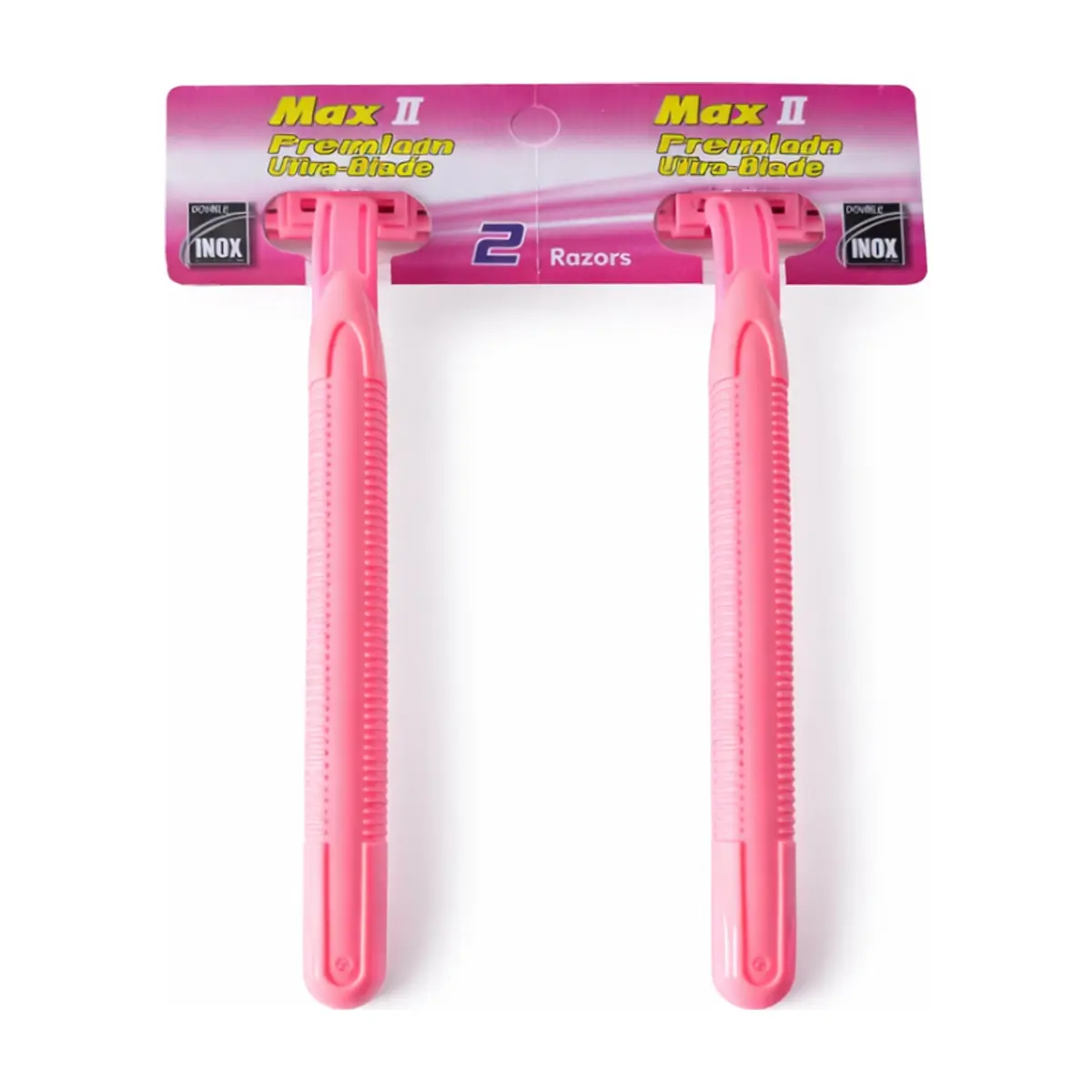 Cuchillas de afeitar rosadas Max II (2 U)
