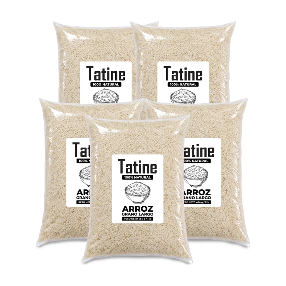 Arroz de grano largo Tatine (5 x 454 g / 1 lb)