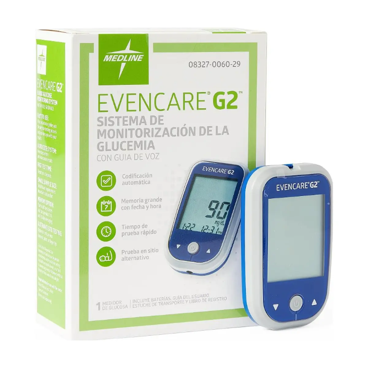 Glucómetro para monitorización de glucosa en sangre Even Care G2 Medline (1 unidad)