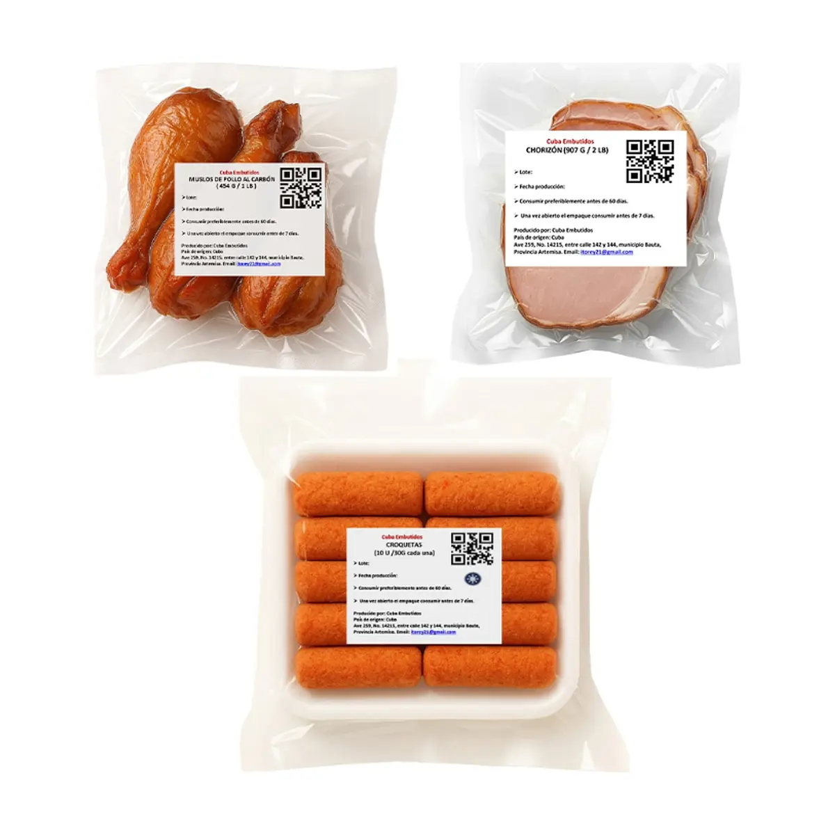 Chuletas de lomo de cerdo ahumado sin piel y sin huesos+ Muslos de pollo al carbón + Croquetas de jamón - Thumbnail 3