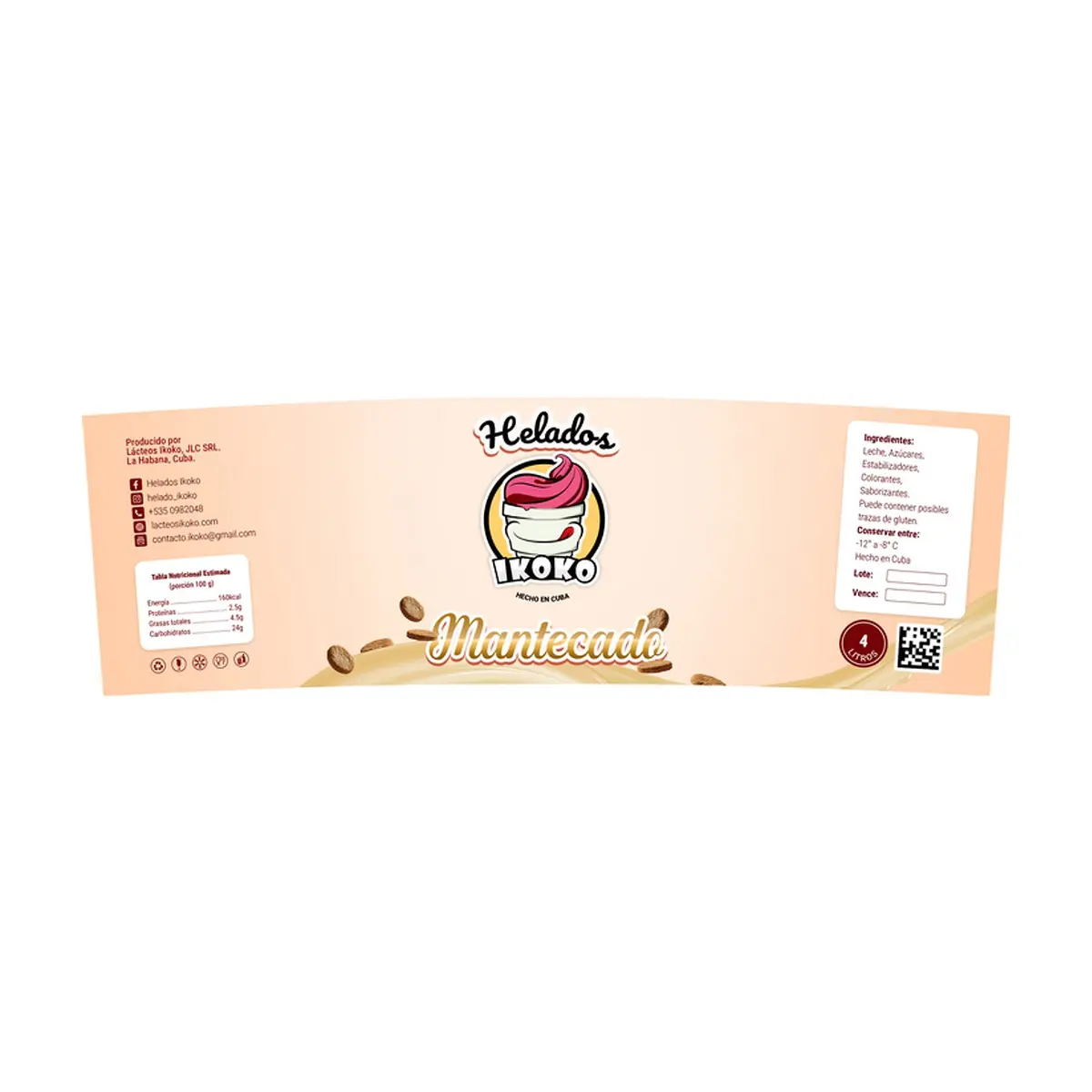Helado sabor mantecado Ikoko (4 L) - Miniatura 2