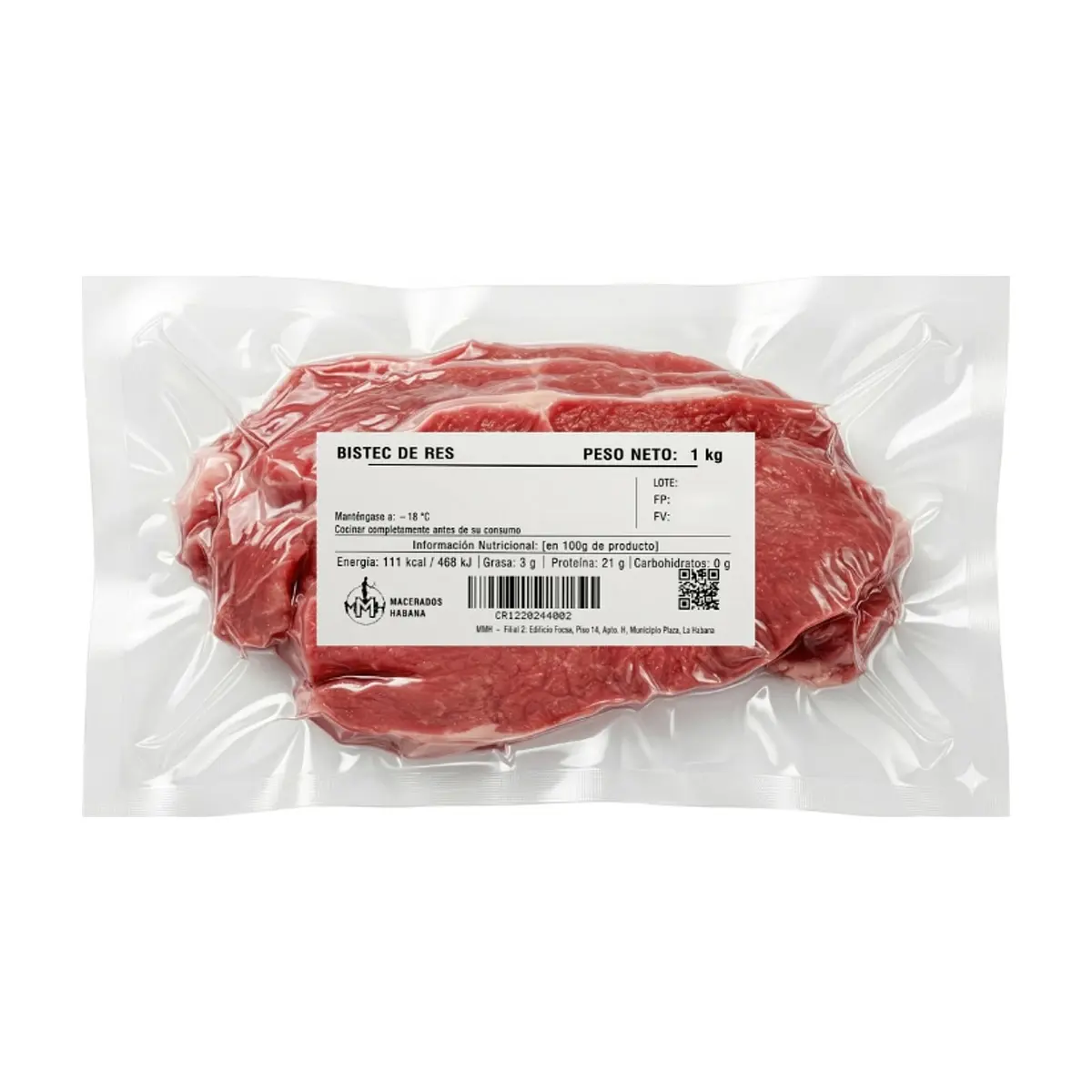 Bistec de res Macerados Habana (1 kg / 2.2 lb)