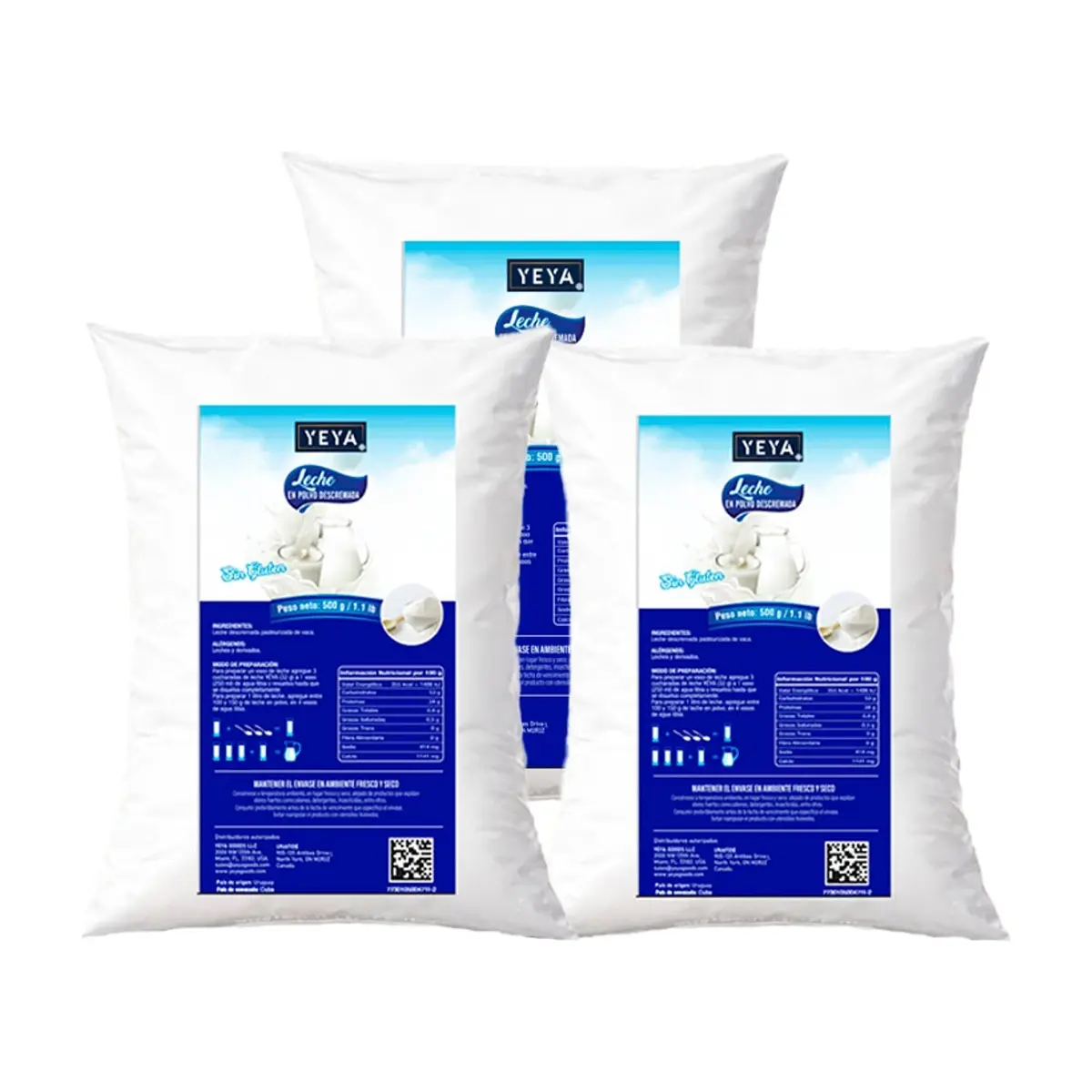 Leche en polvo descremada YEYA ( 3 x 500 g / 1.1 lb )