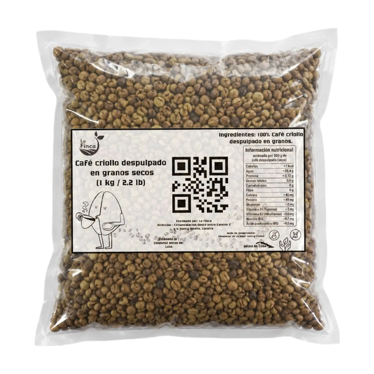Café criollo despulpado en granos secos La Finca (1 kg / 2.2 lb) - Thumbnail 5