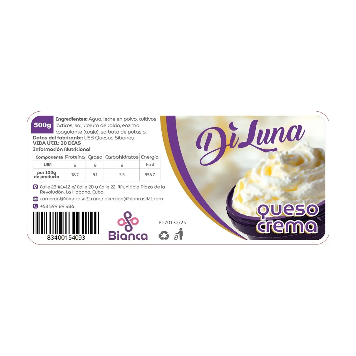 Queso crema DiLuna (500 g) - Miniatura 3