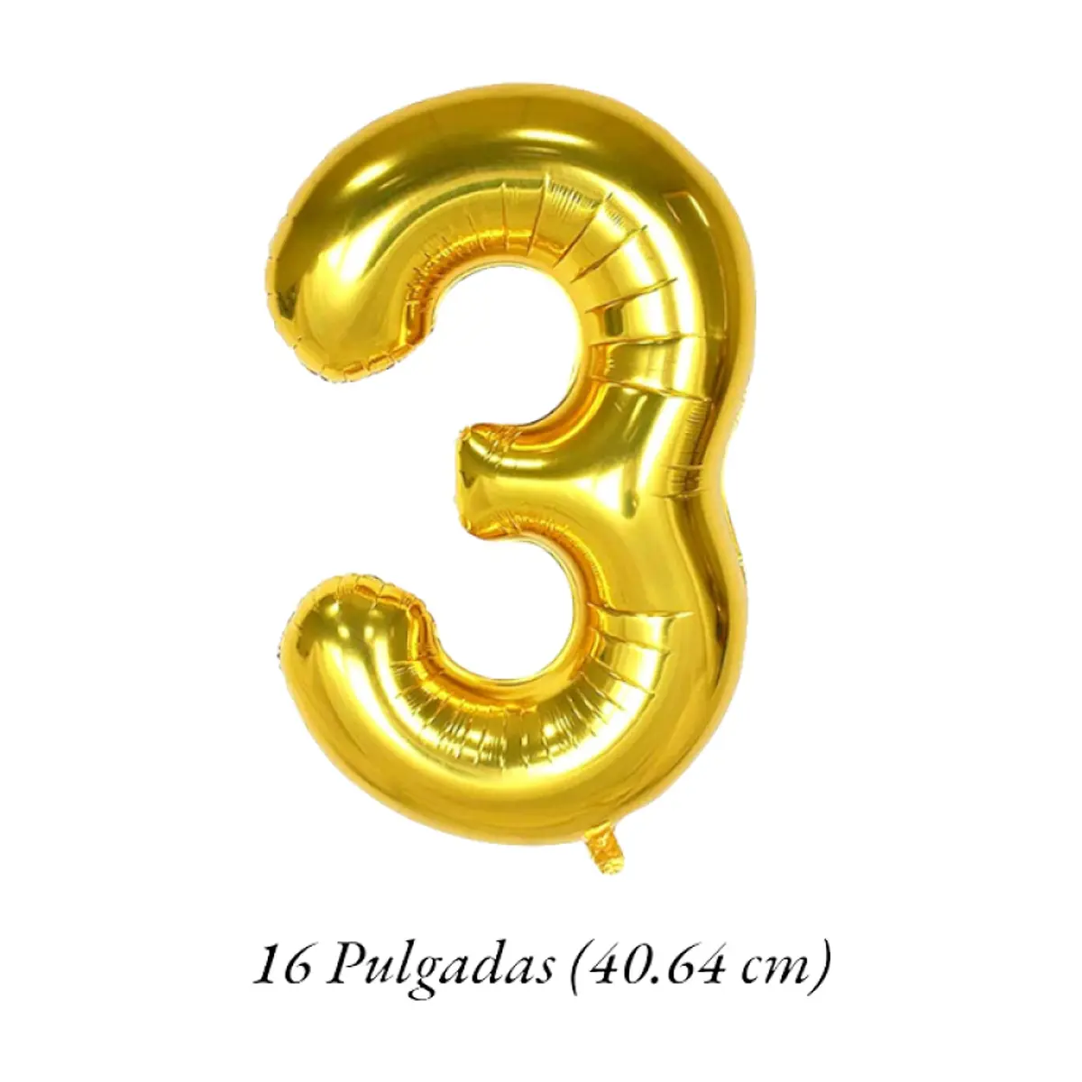 Globo dorado número 3 Balloon (16 pulgadas) - Thumbnail 2