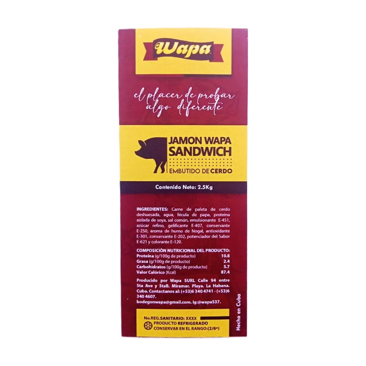 Jamón sandwich Wapa (2.5 kg / 5.5 lb) - Miniatura 4
