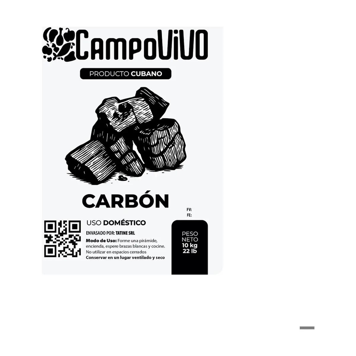 Carbón vegetal Campo Vivo (4 x 10 kg / 22 lb) - Miniatura 4