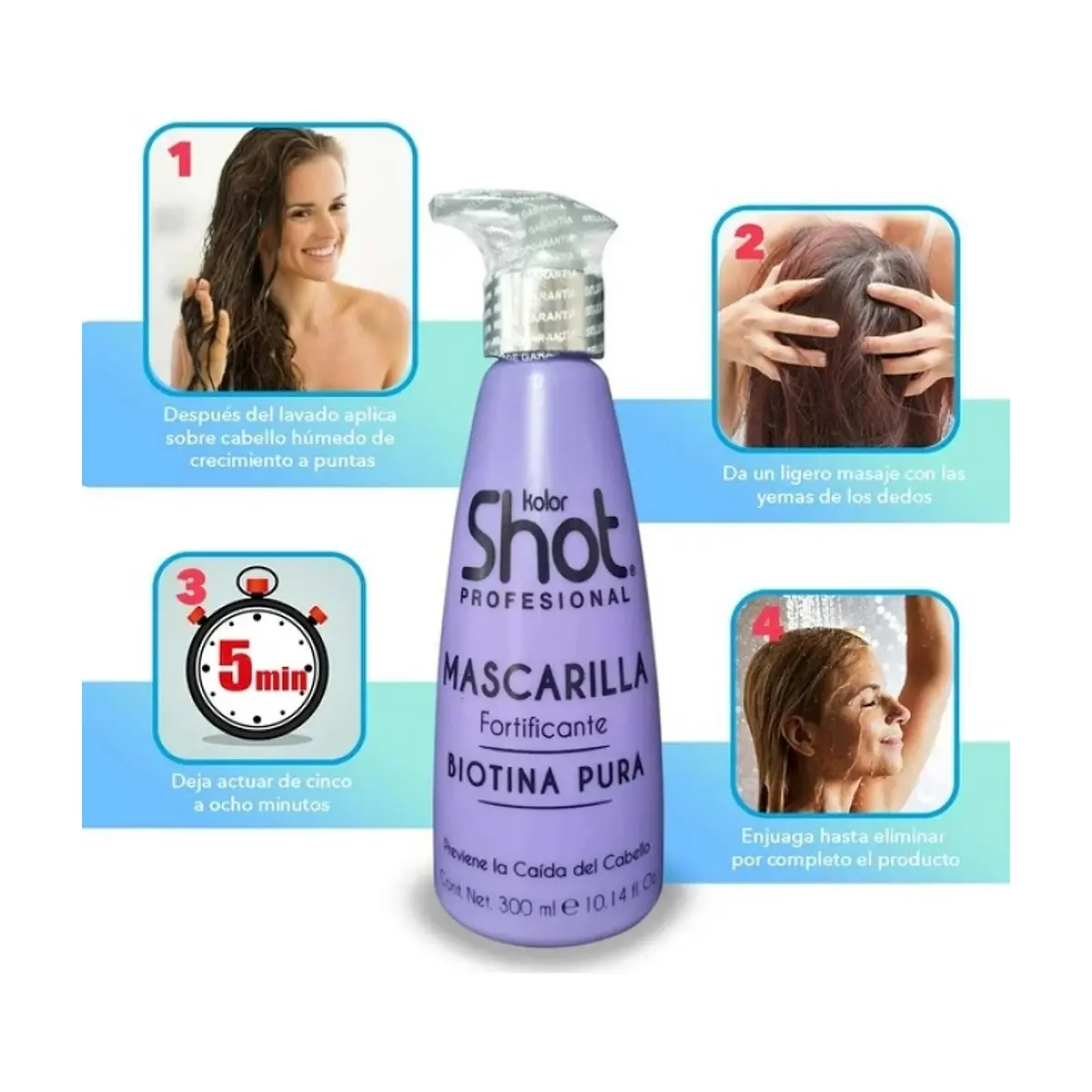 Mascarilla fortificante biotina pura Kolor Shot (300 ml / 10.14 fl. Oz) - Thumbnail 4