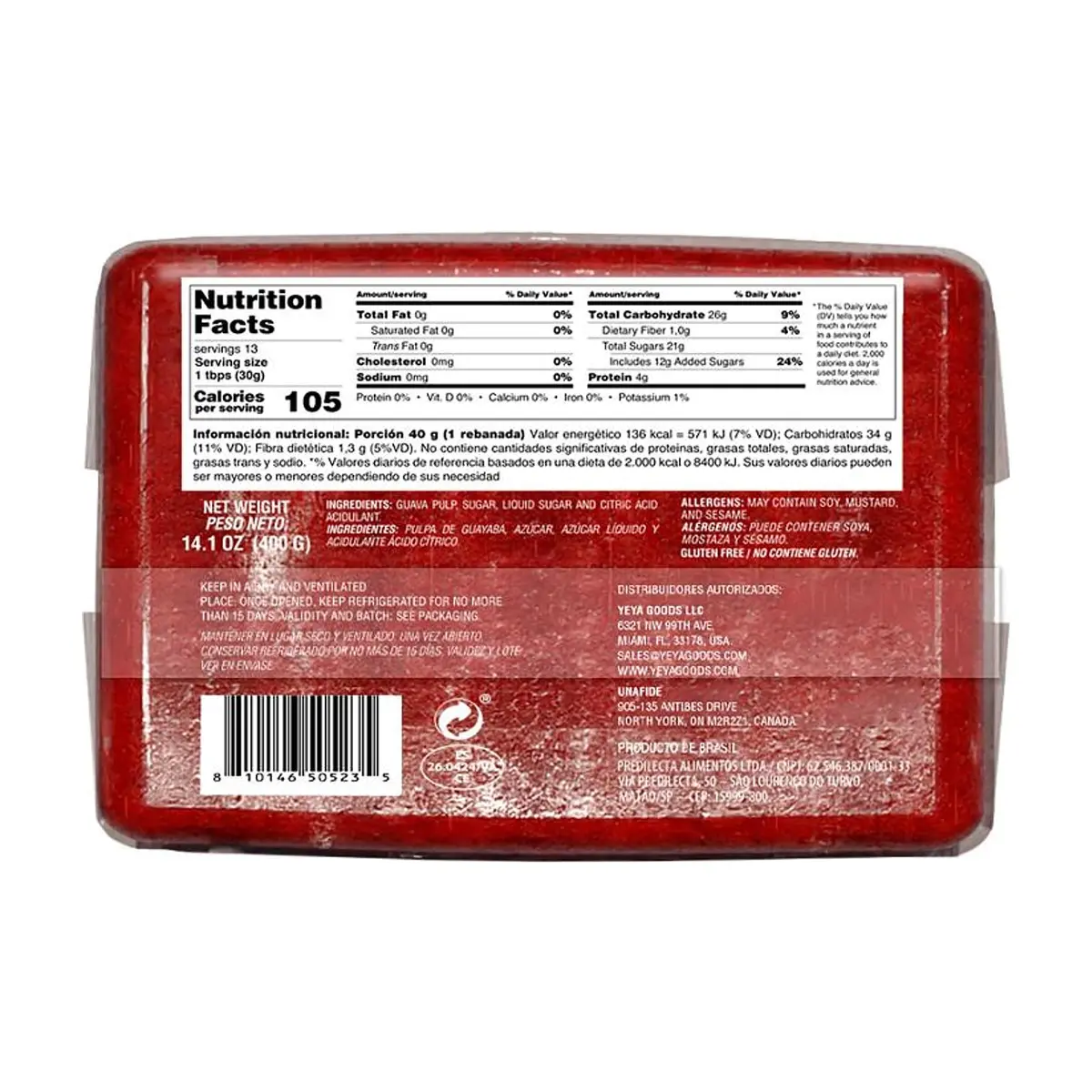 Pasta de guayaba en barra YEYA (400 g / 14.11 oz) - Thumbnail 2
