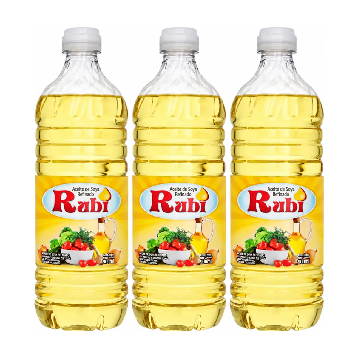 Aceite de soya refinado Rubi (3 x 900 ml)