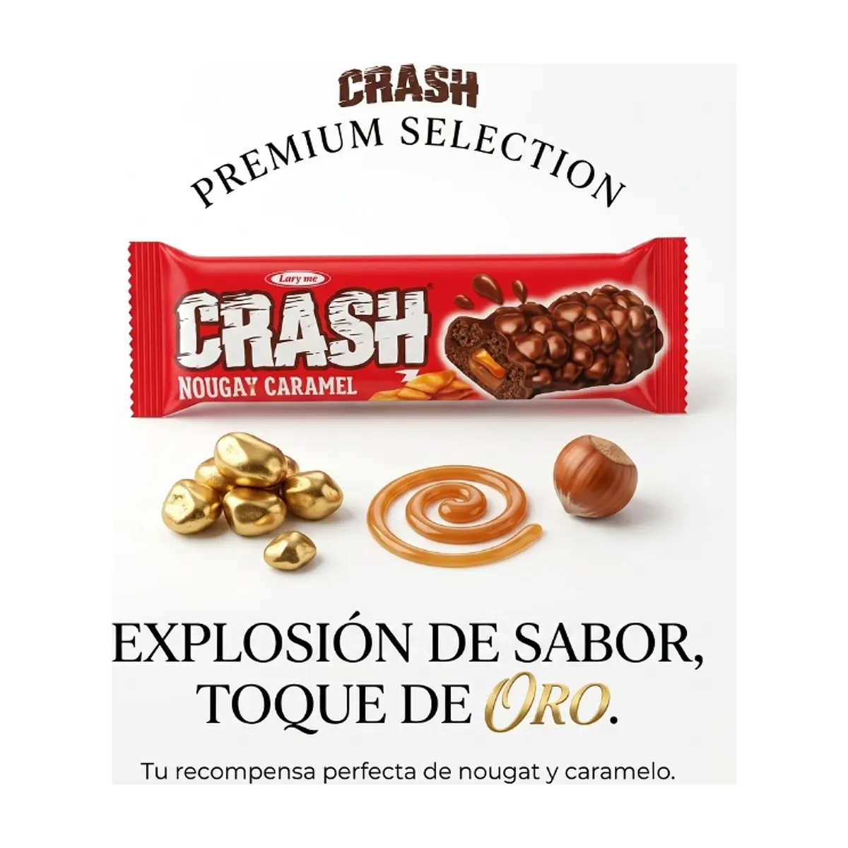 Barra de caramelo de maíz arroz crujiente y turrón recubierta de cacao Crash Tayas (40 g / 1.41 oz) - Miniatura 4