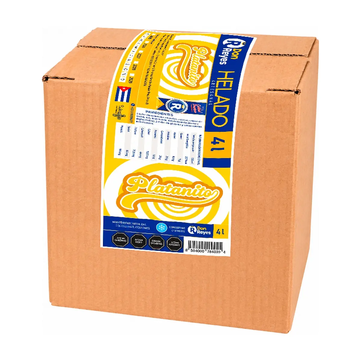 Helado artesanal sabor a platanito Don Reyes (4 L)