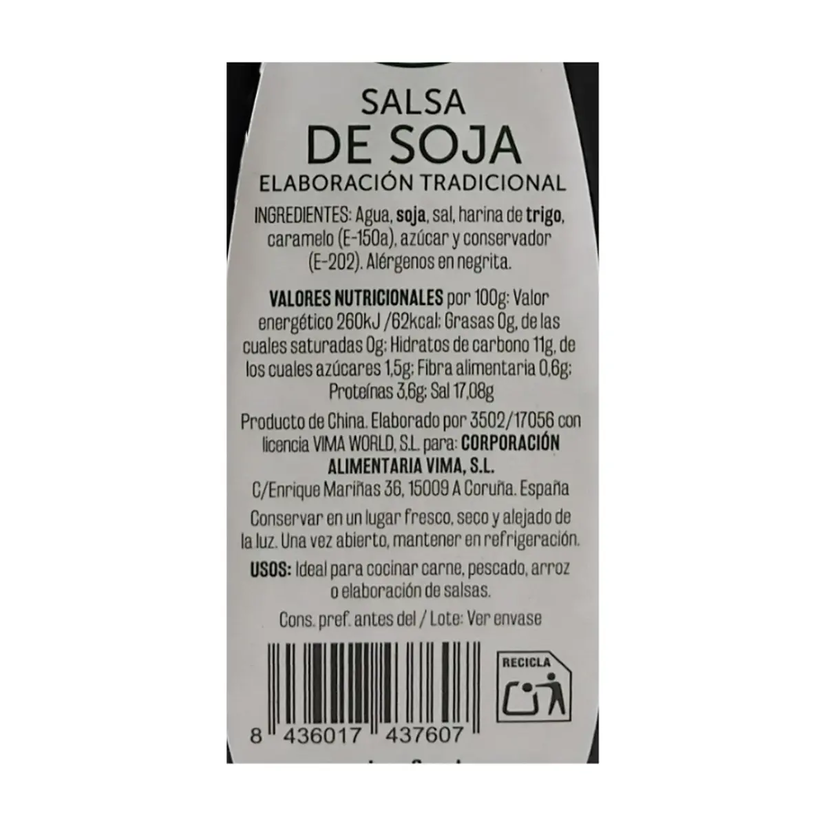 Salsa de soja Vima Foods (150 ml) - Miniatura 3