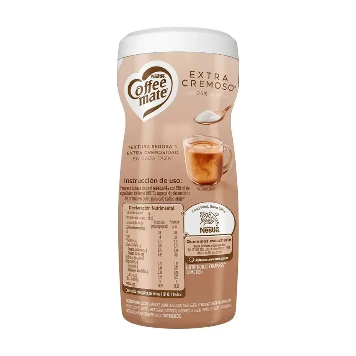 Sustituto de crema para café extra cremoso con 25% de leche Coffee Mate Nestlé (365 g / 12.87 oz) - Thumbnail 5