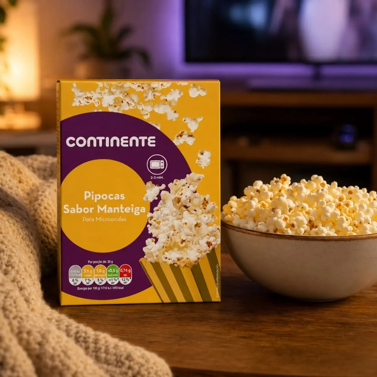 Palomitas de maíz con mantequilla para microondas Continente (3 x 90 g / 3.17 oz) - Thumbnail 3