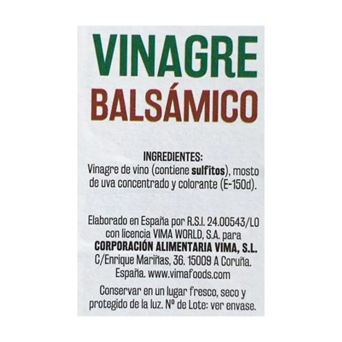 Vinagre balsámico Vima Foods (500 ml) - Thumbnail 3