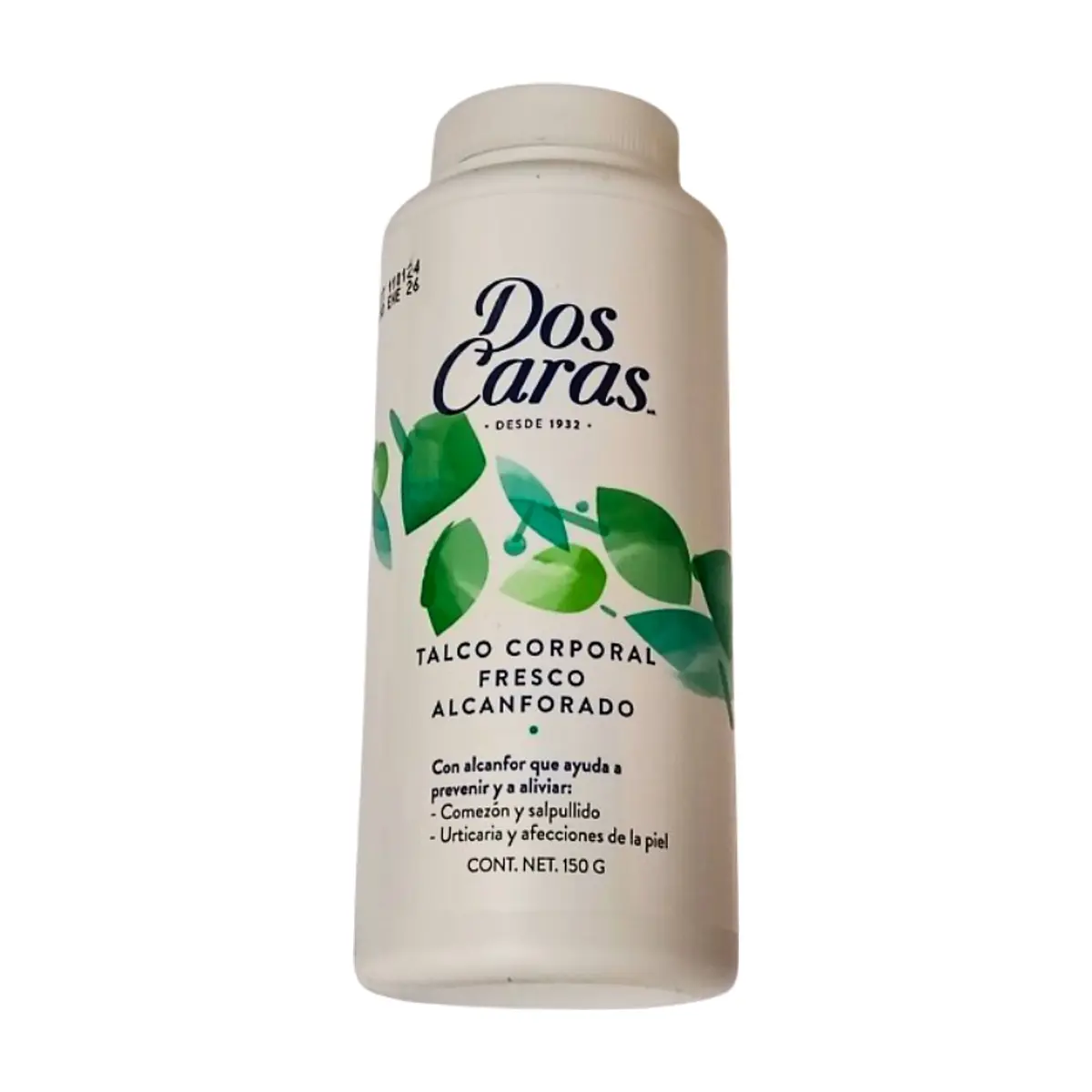 Talco corporal fresco alcanforado Dos Caras (150 g / 6.2 oz)