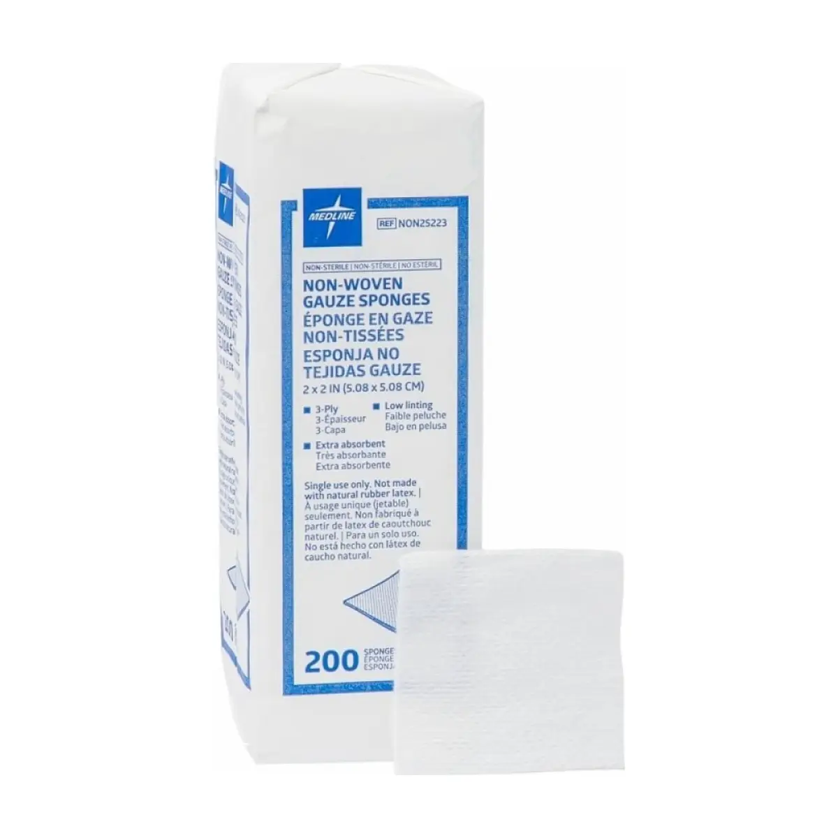 Esponjas de gasa no tejidas 5.08 x 5.08 cm (200 u)