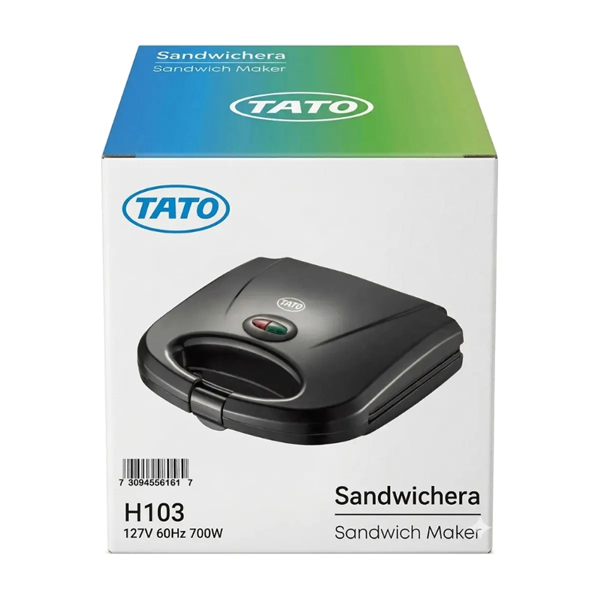 Sandwichera eléctrica antiadherente de color negro TATO H103 - Thumbnail 3