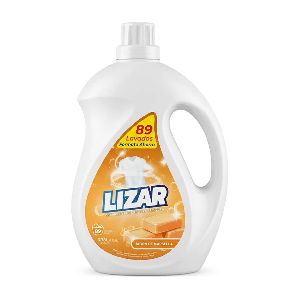 Detergente líquido para ropa con jabón de Marsella Lizar (3.78 L)