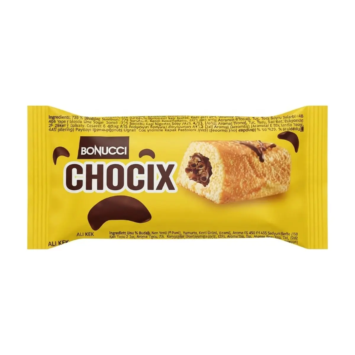Pastel de vainilla relleno de crema de chocolate Chocix Bonucci (40 g / 1.41 oz)