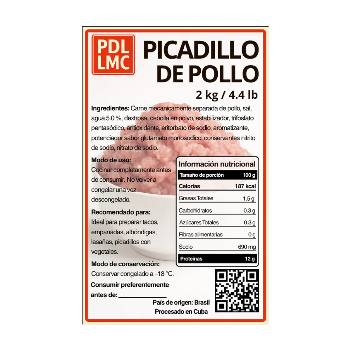 Picadillo de pollo PDL LMC (2 kg / 4.4 lb) - Thumbnail 3
