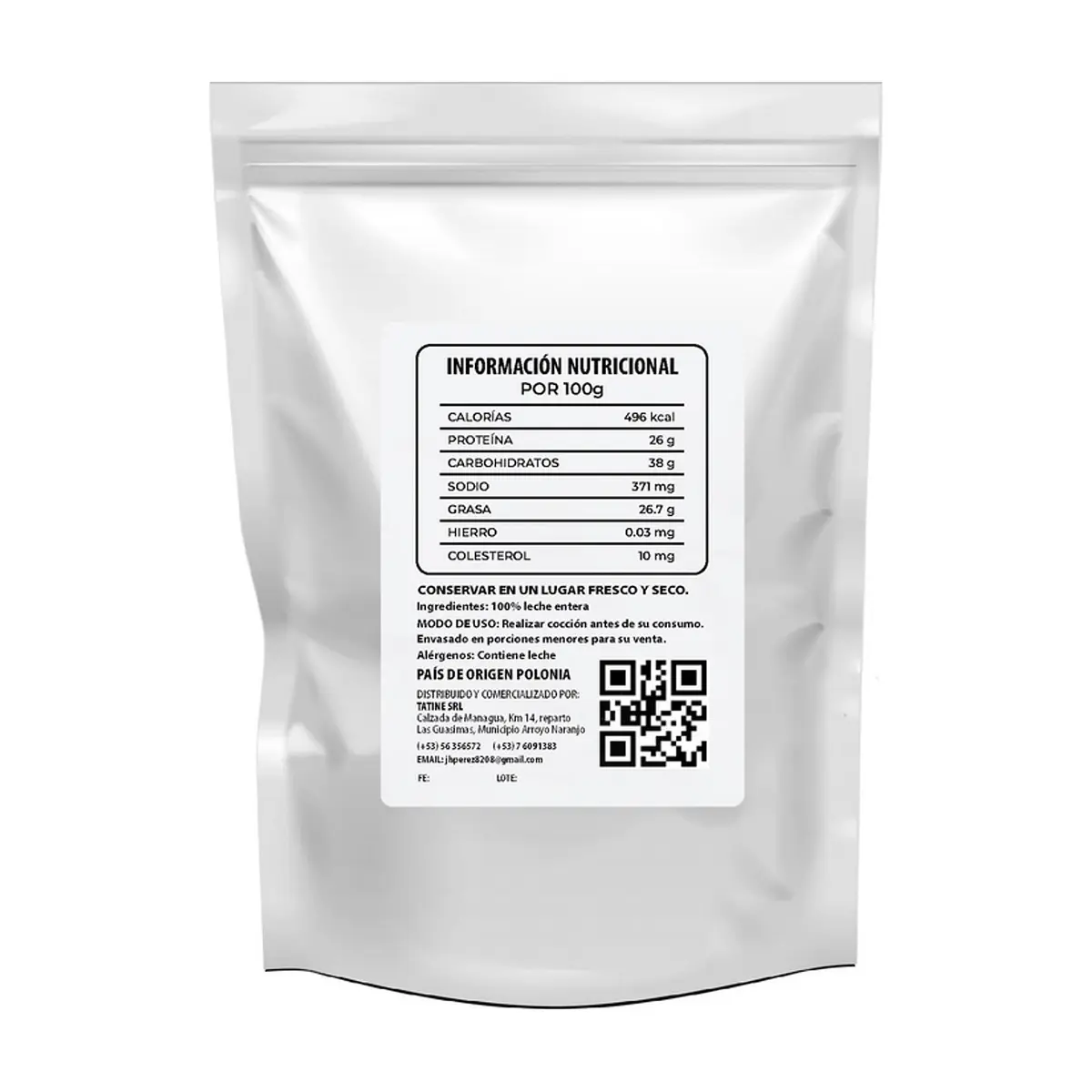 Leche entera en polvo Campo Vivo (500 g / 1.1 lb) - Miniatura 3