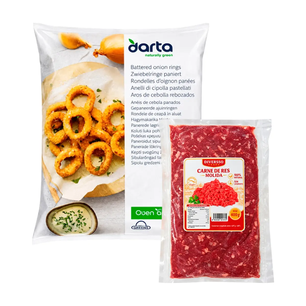 Combo: Aros de cebolla rebozados + Carne res molida - Imagen 1