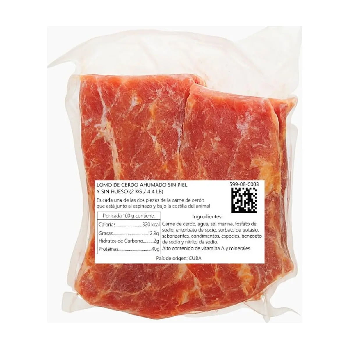 Lomo de cerdo ahumado sin piel y sin hueso El Favorito (2 kg / 4.4 lb) - Thumbnail 4