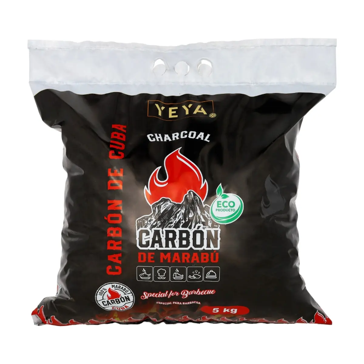 Carbón vegetal de marabú YEYA (5 kg / 11.02 lb)