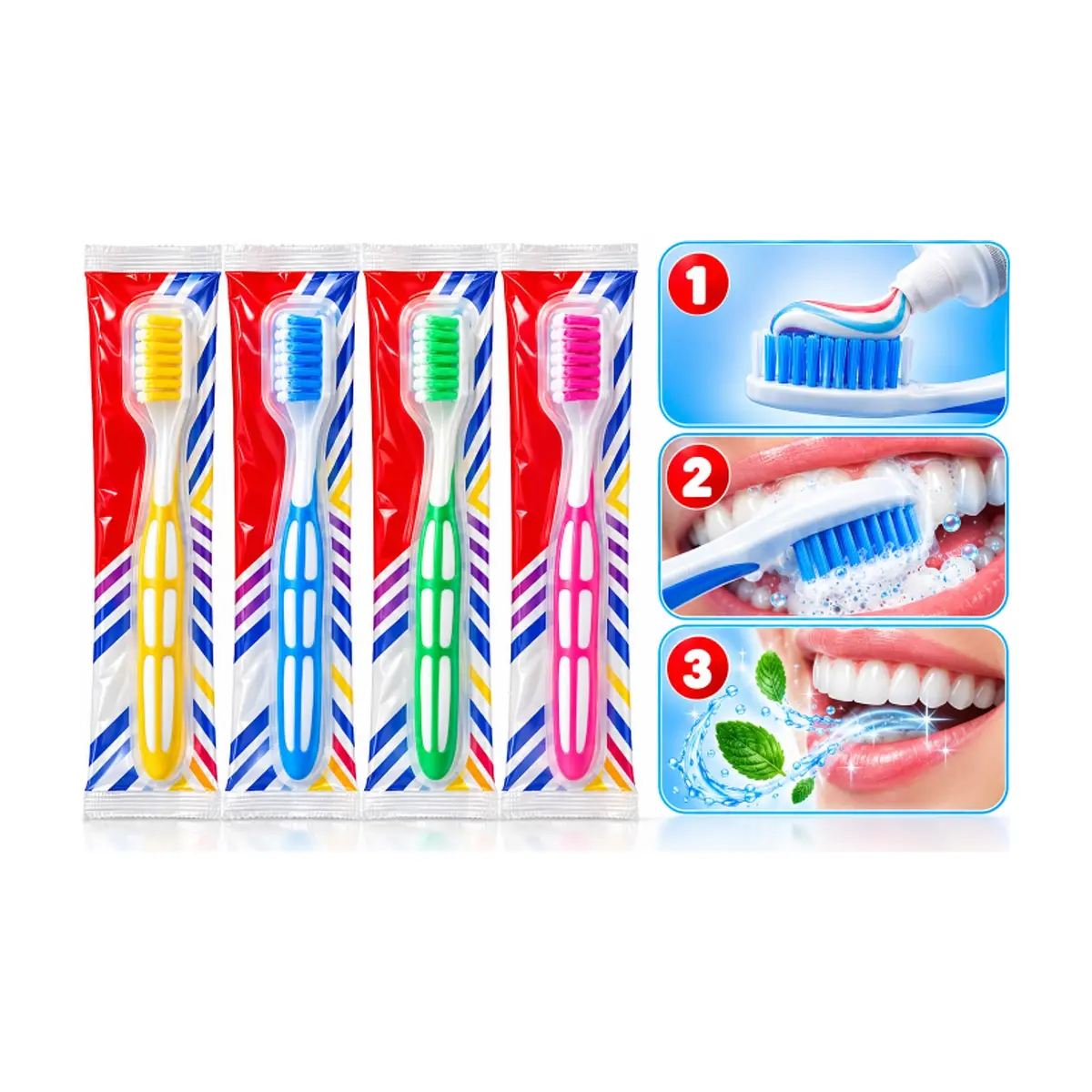 Cepillo de dientes amarillo Oralflex (1 U) - Thumbnail 3